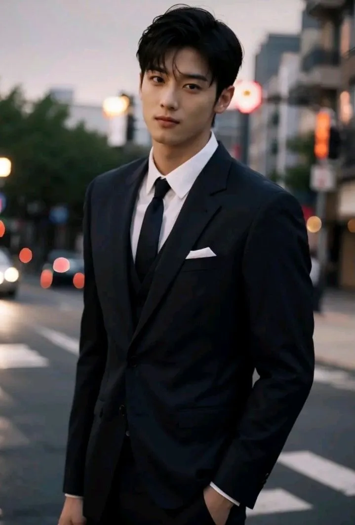 Asian male in well-fitted dark suit